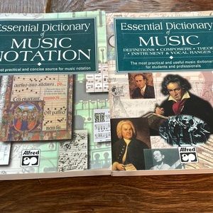 Music Theory and Notation books.  Two books- Essential Dictionaries